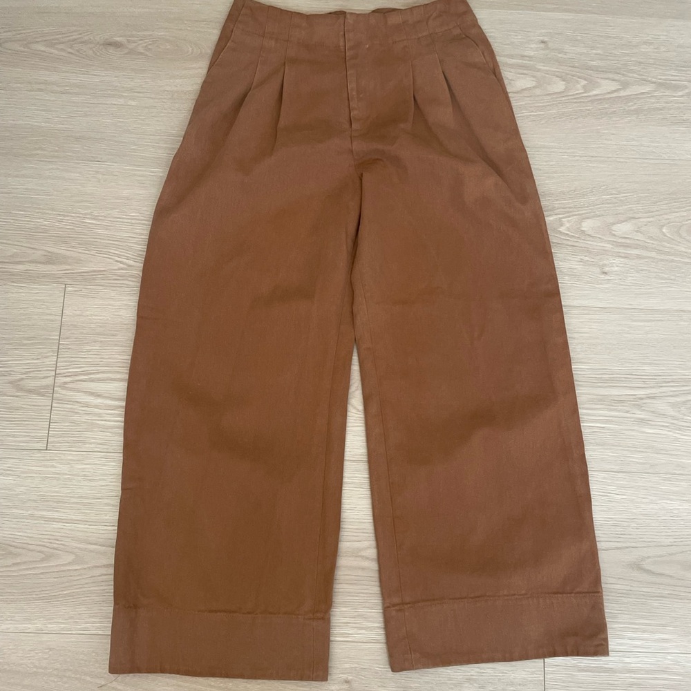 Nomia Wide Leg High Waist Rust Brown Pants